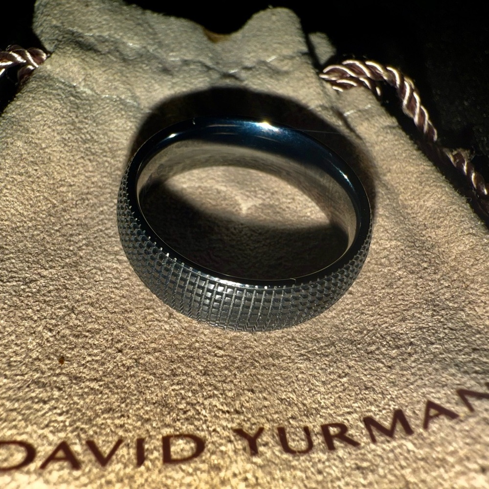 David Yurman Black Jewelry Ring with Textured Finish